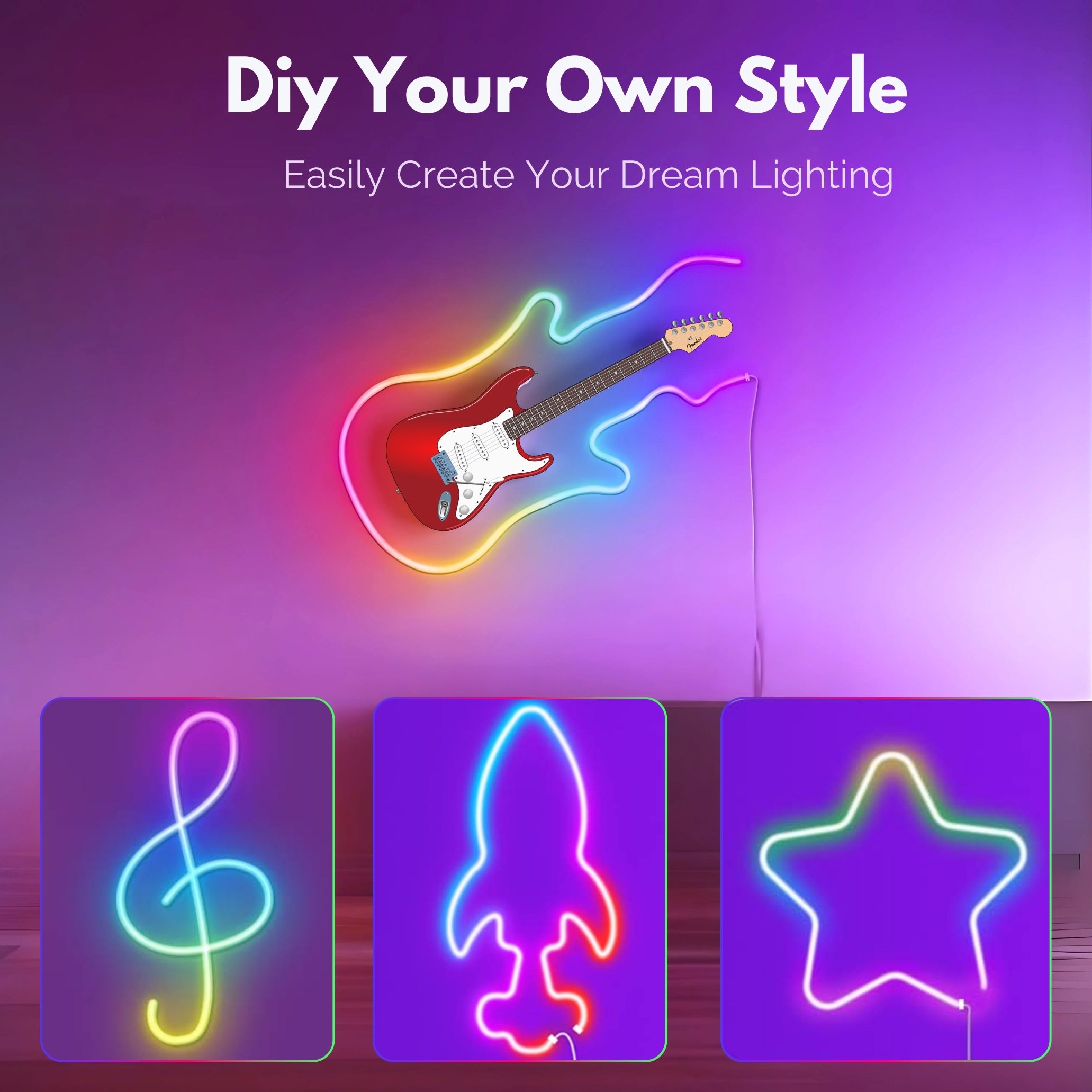 Spectra Lights Neon LED Rope Light – Flexible Waterproof Decorative Strip for Home, Bedroom, Gaming Setup & More