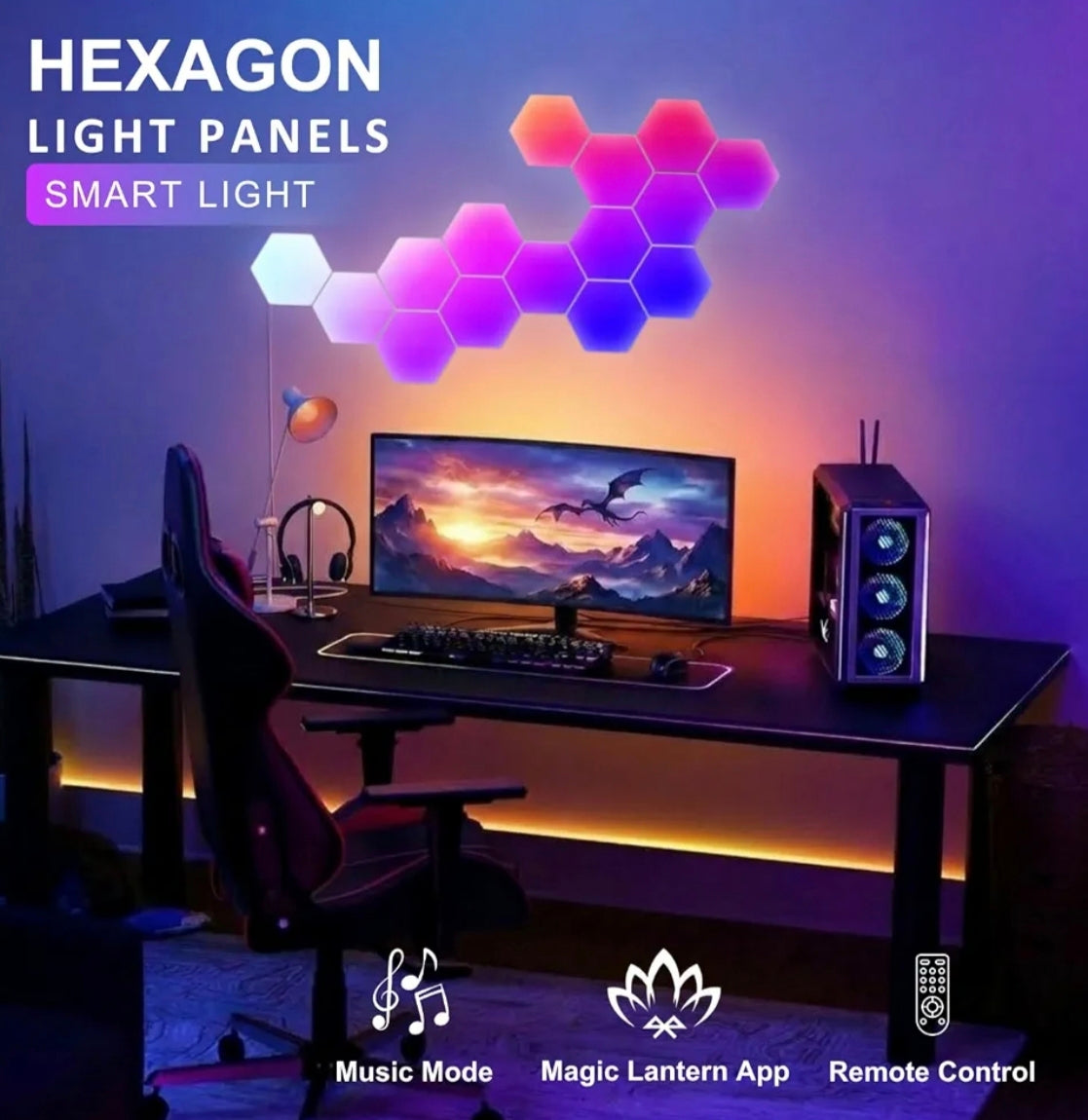 Spectra Lights Pack of 6 LED Hexagon Panel  DIY RGBIC Wall Light