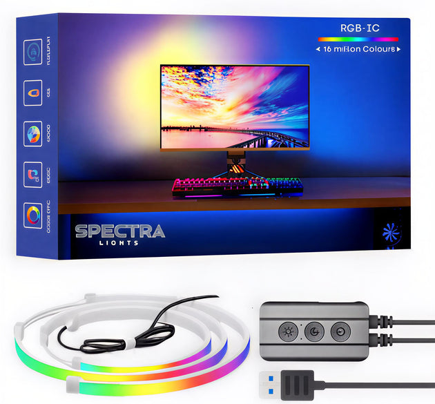 Monitor Backlight Sync Kit â€“ Spectra Lights. Sizes 24-32 Inch